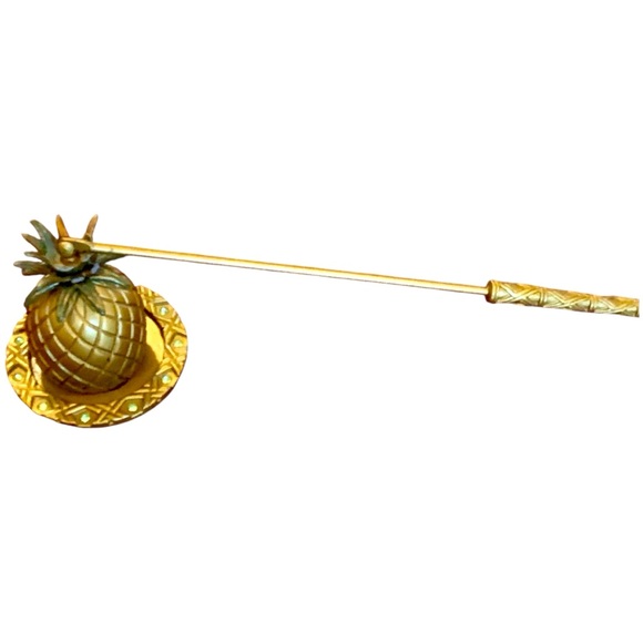 Pineapple Candle Snuffer Gold with rhinestones Vintage PartyLite - Picture 4 of 6